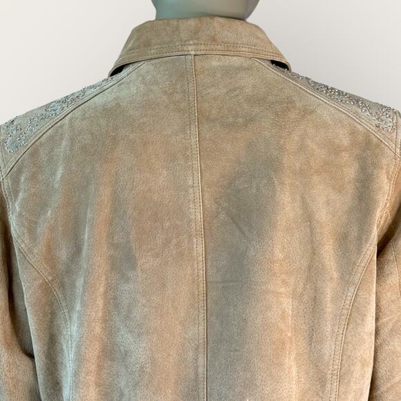 Brandon Thomas Vintage Suede Leather Button Up Jacket Western Women Size M Tan - Picture 10 of 15